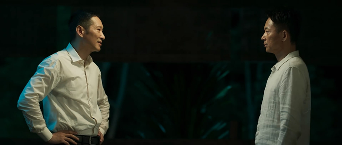 《冰雨火》剧照。王劲松（左）饰 林德赞，刘奕君 饰 杨兴权