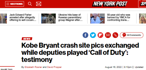 美国《纽约邮报》报道截图