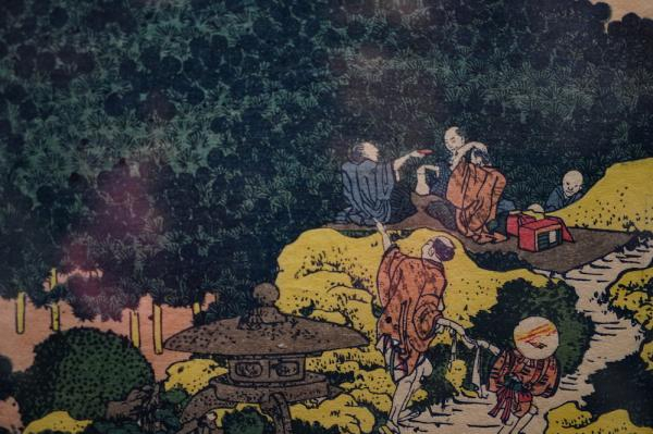 葛饰北斋，《富岳三十六景之青山圆座松》局部