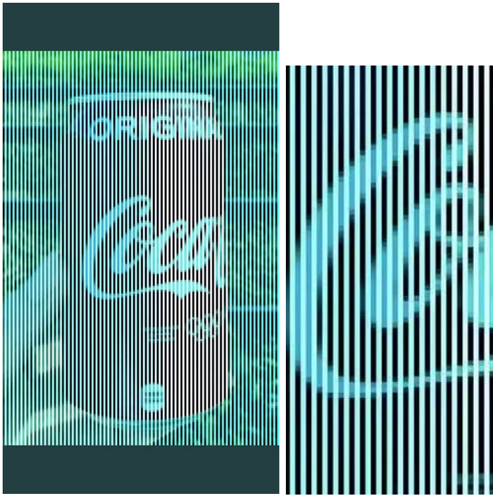 社交媒体上广为转发的“红色可乐罐”图片（右侧为局部放大） 图源：jimhejl（twitter）