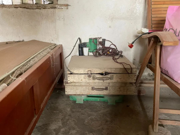 ▲陆中明留下的工具箱。新京报记者 左琳 摄