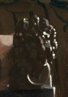 《戴红帽的女孩》椅子上的狮子装饰