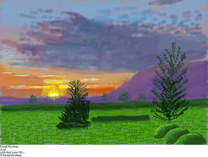 《2020年5月1日》，大卫·霍克尼，2022年，©大卫·霍克尼