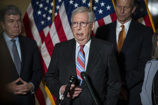 资料图：美国参议院共和党领袖麦康奈尔 图自澎湃影像 