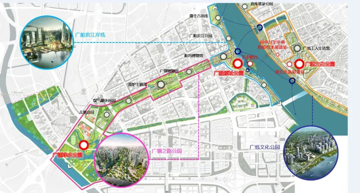 广船、广钢、广纸历史文化要素关系图