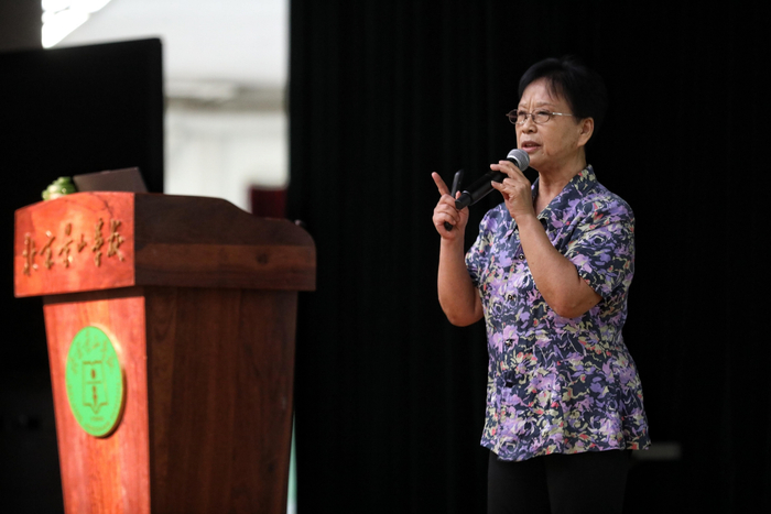 石磊讲课时激情澎湃。 新京报记者 王嘉宁 摄