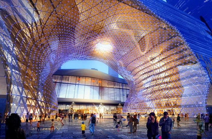 “云门”夜景效果图