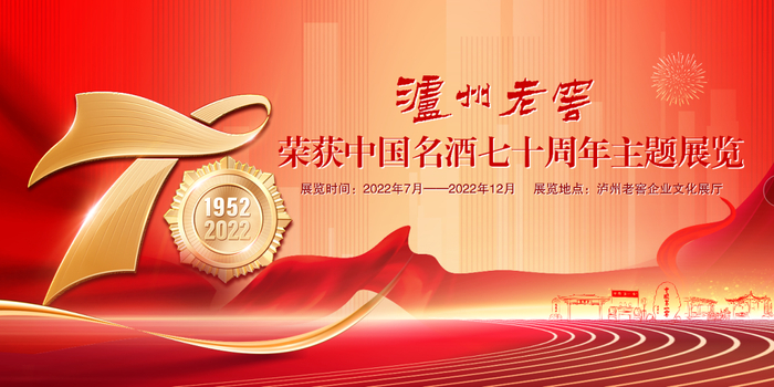 泸州老窖荣获中国名酒七十周年主题展览海报