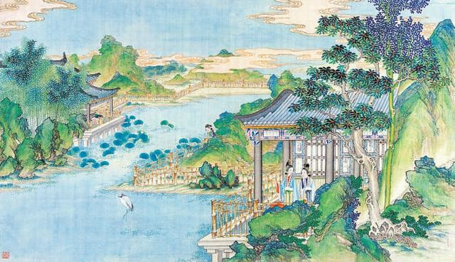 寒塘渡鹤影，冷月葬花魂 清代 孙温 绘