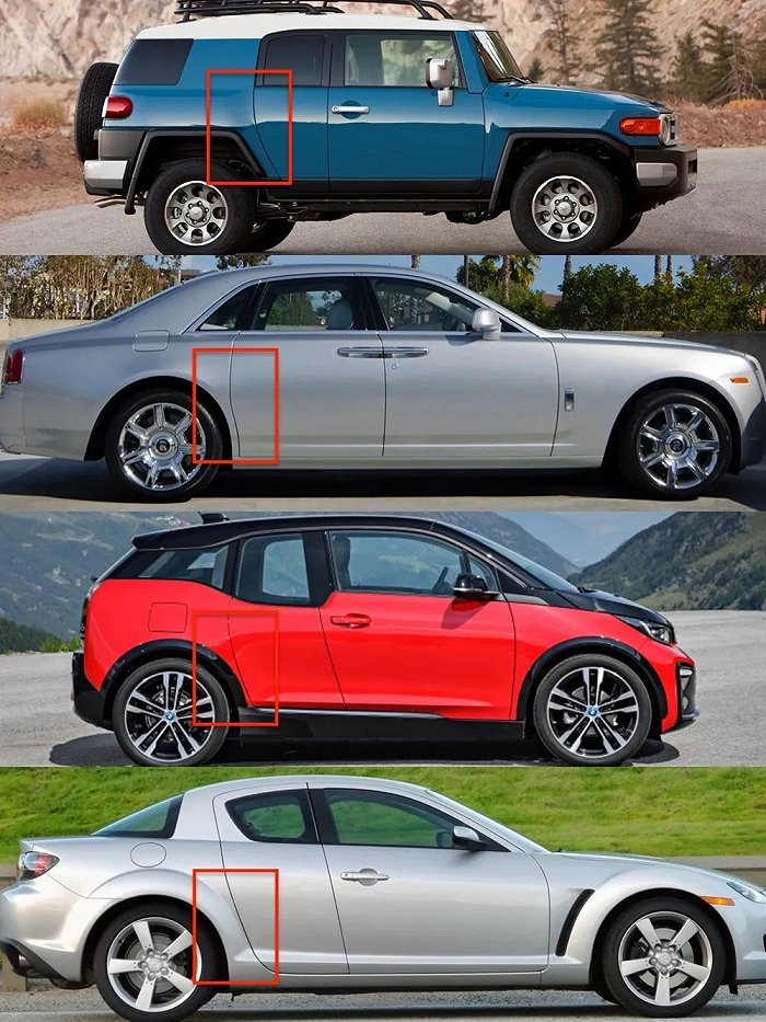 ▲对开门车型的后门