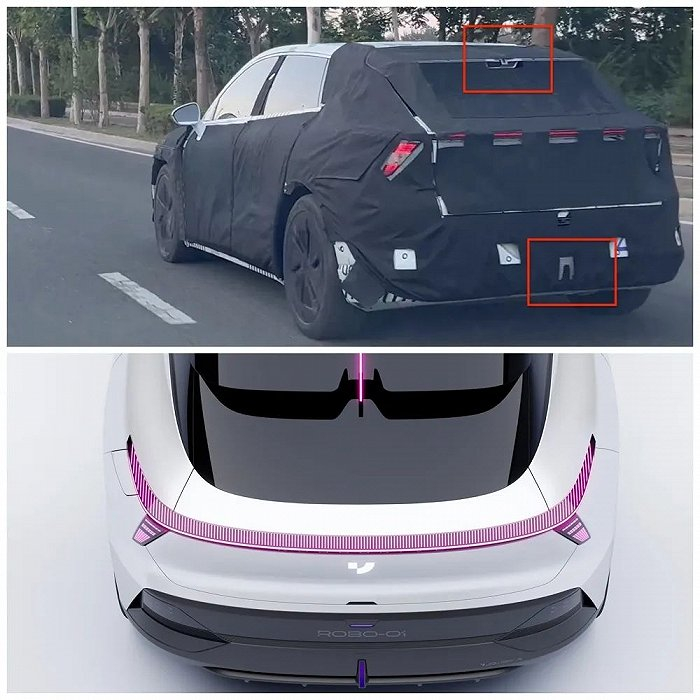 ▲测试车的尾部造型