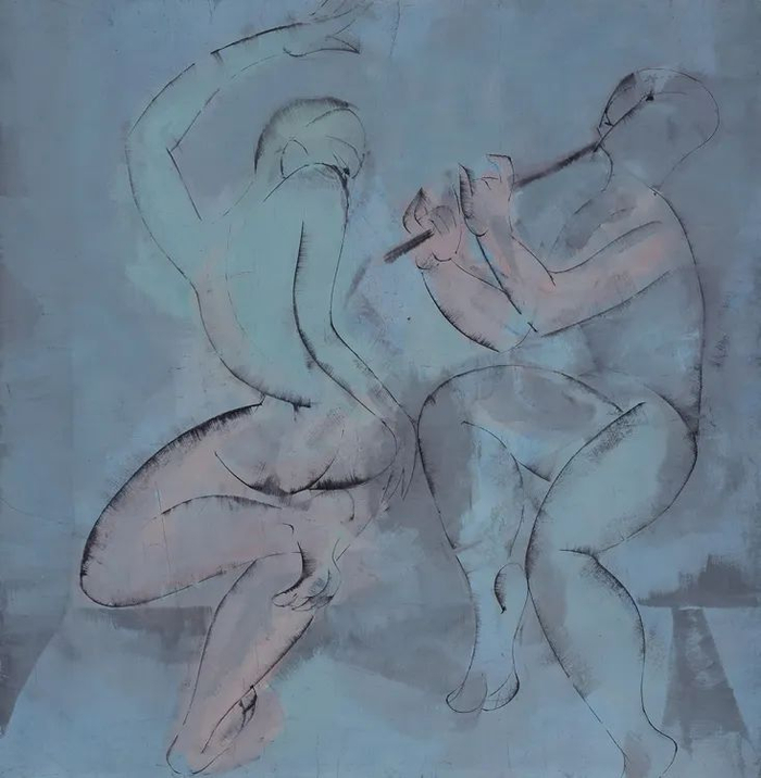 《舞蹈者》，木心，1981年 69.5×68.7cm，纸本彩墨 收藏机构：木心艺术基金会