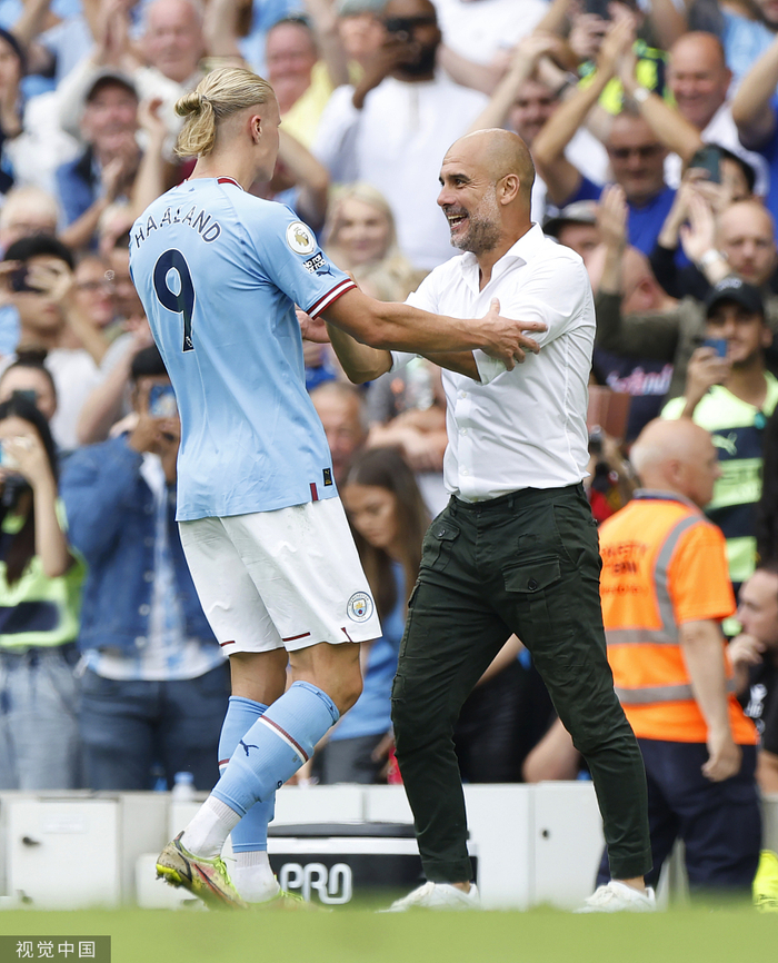 瓜迪奥拉毫不掩饰对哈兰德的喜爱。