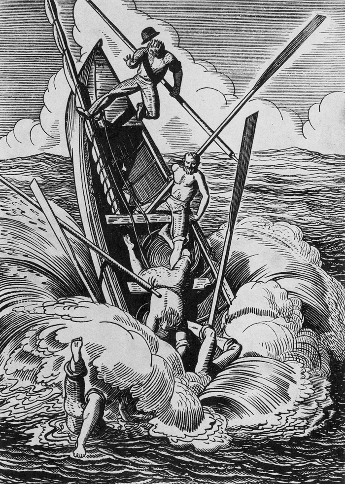 洛克威尔·肯特插画 《白鲸》