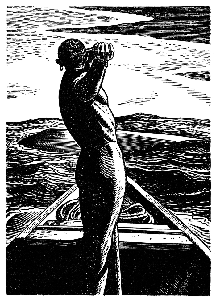 洛克威尔·肯特插画 《白鲸》