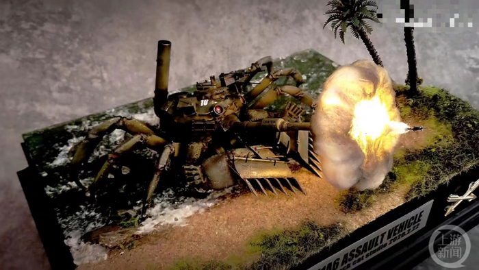 螃蟹壳制作的“蟹尔曼坦克”