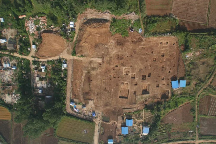 叶家山墓地第二次发掘航拍全景照  图片均由湖北省博物馆供图