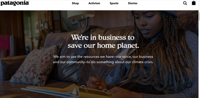 公司理念 图源：巴塔哥尼亚官网