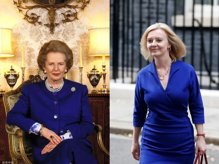 左 撒切尔夫人 视觉中国 资料图 右 特拉斯&nbsp;新华社&nbsp;资料图