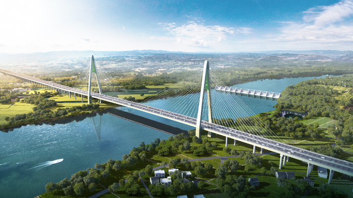 ▲虎渡溪岷江特大桥效果图