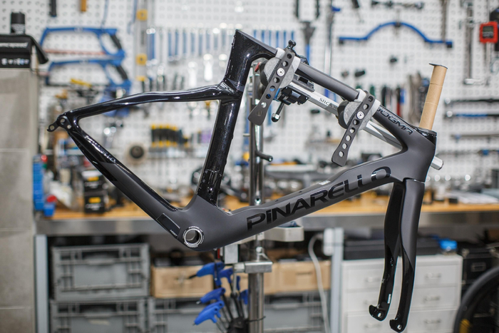 车架是自行车的核心架构。  新京报记者 王子诚 摄