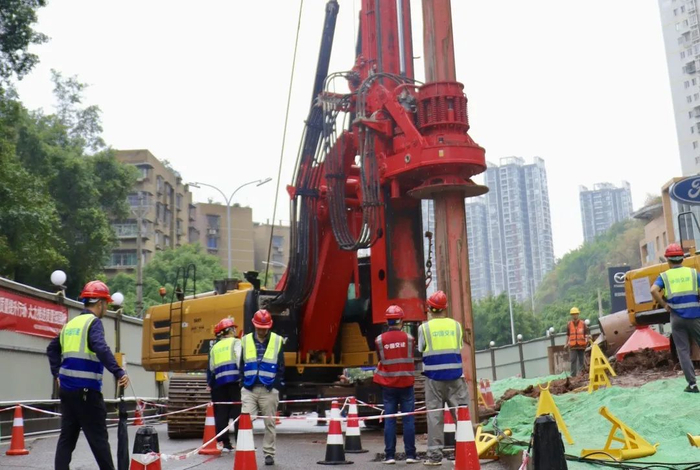 18号线北延线施工现场。中国交建重庆轨道交通18号线北延项目总承包部供图