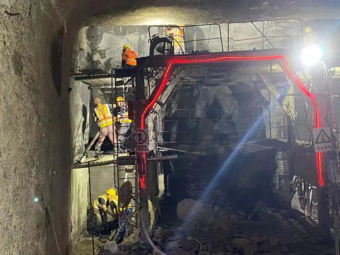 24号线一期广阳湾站进入主体施工。24号线一期项目部供图