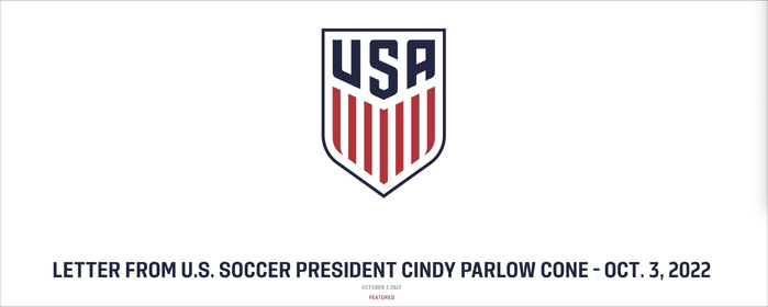 美国足协官网的声明截图