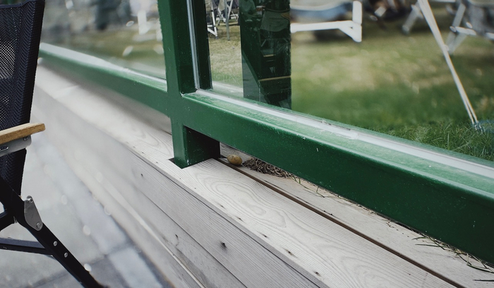 垫高而生的草地，外面围上了防护木板  澎湃新闻记者 朱喆 图