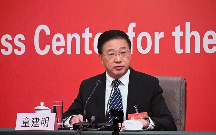 ▲最高人民检察院党组副书记、分管日常工作的副检察长、一级大检察官童建明。新京报记者 陶冉 摄