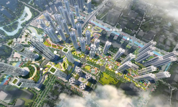 万科花地湾一平方公里效果示意图