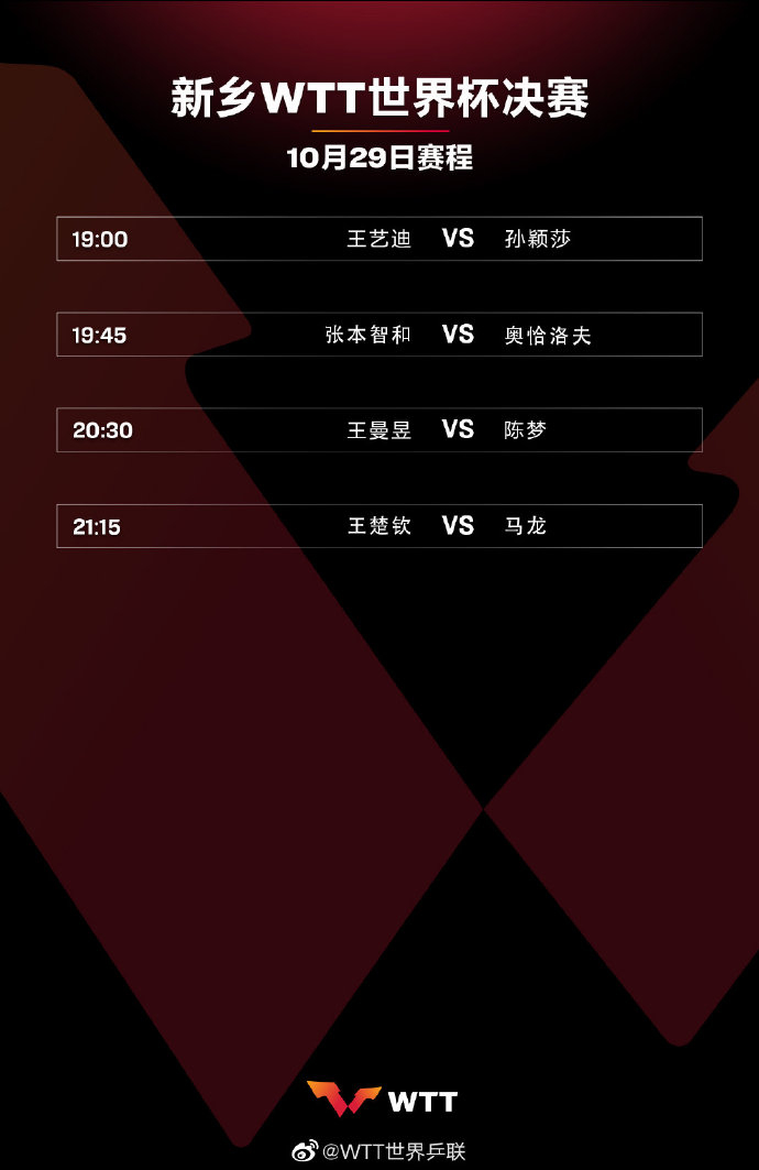 今日赛程。