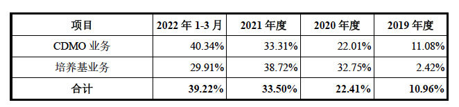 迈百瑞对不同业务毛利率情况，图片来自招股书