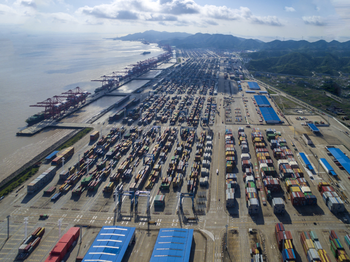 ▲航拍宁波舟山港。图/IC photo