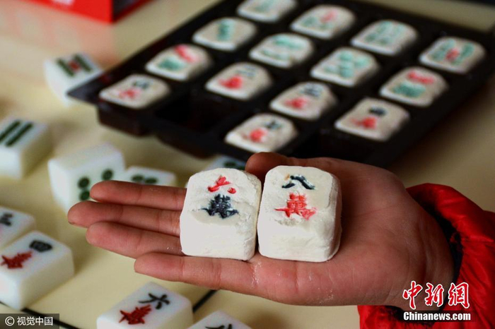 创意十足的“麻将汤圆”。图片来源：视觉中国