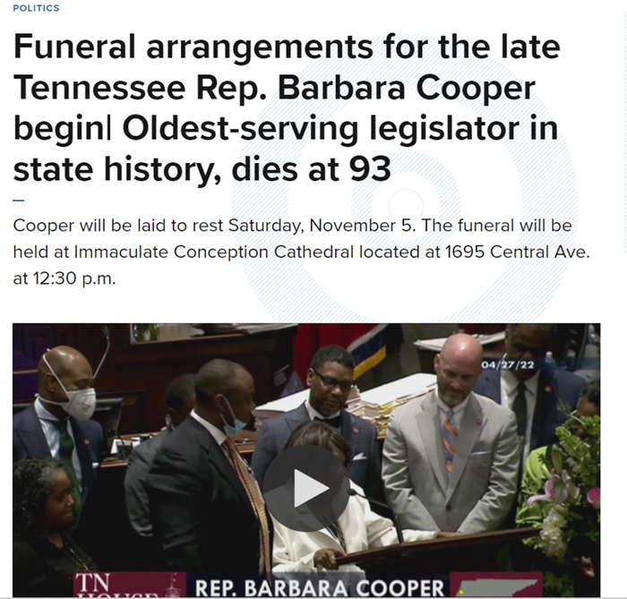 LocalMemphis报道库珀葬礼截图。