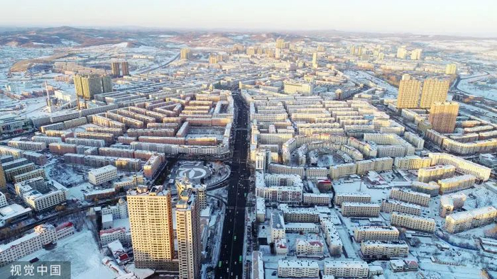 &nbsp;雪后的鹤岗。/视觉中国