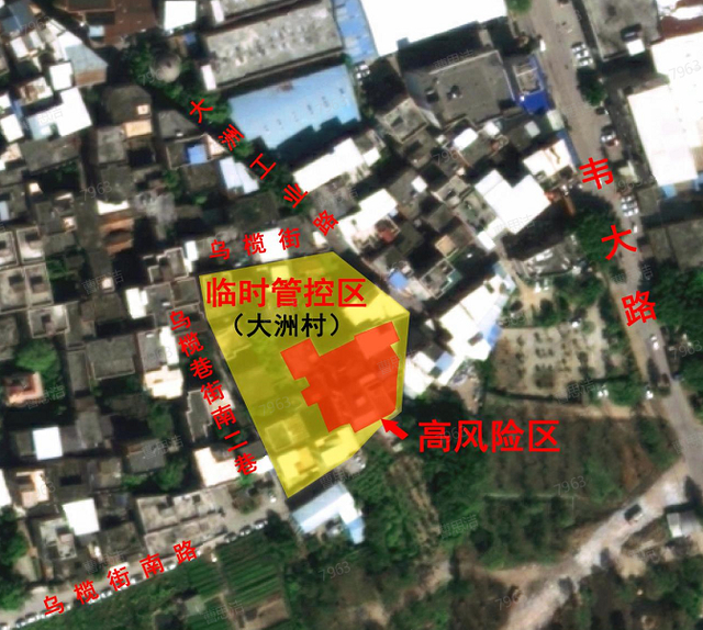 大石街风险区示意图