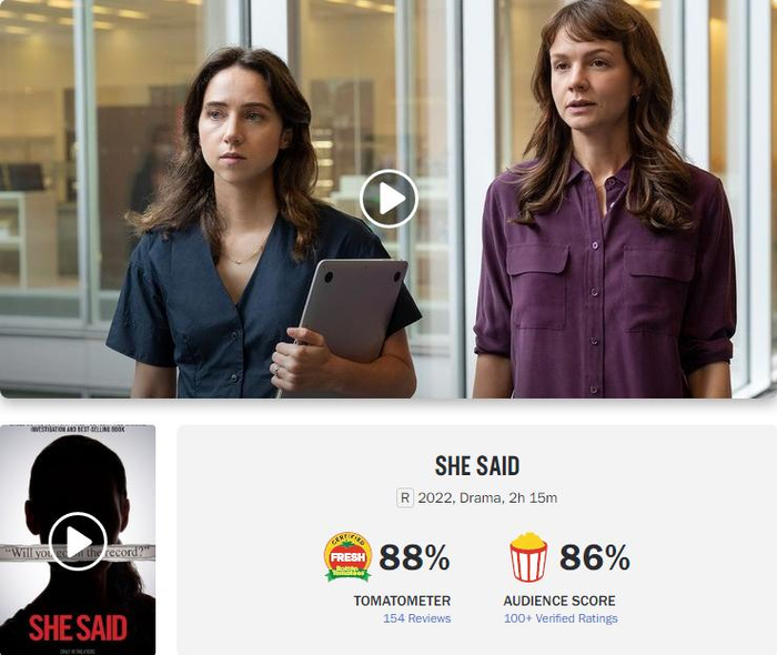 《她说》在烂番茄上的评分不低