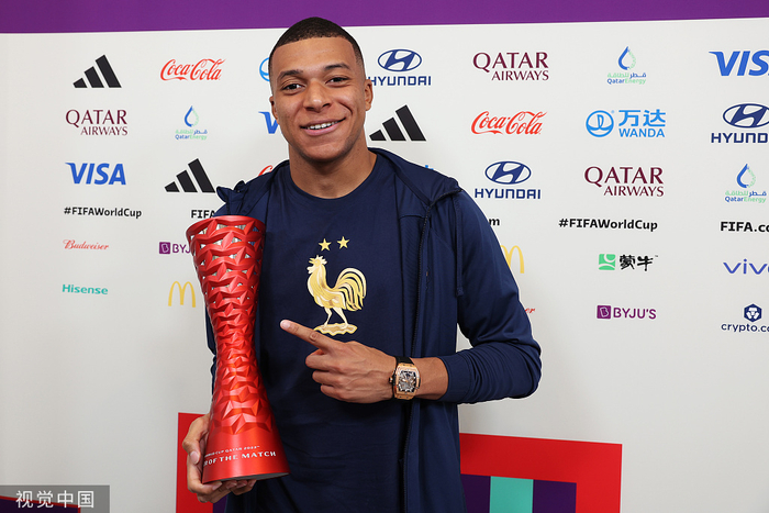 姆巴佩当选本场最佳球员。