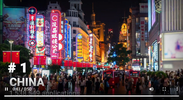 中国2021年专利申请量全球第一，WIPO介绍视频截图 