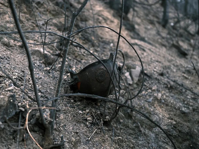 爆燃后消防员的头盔