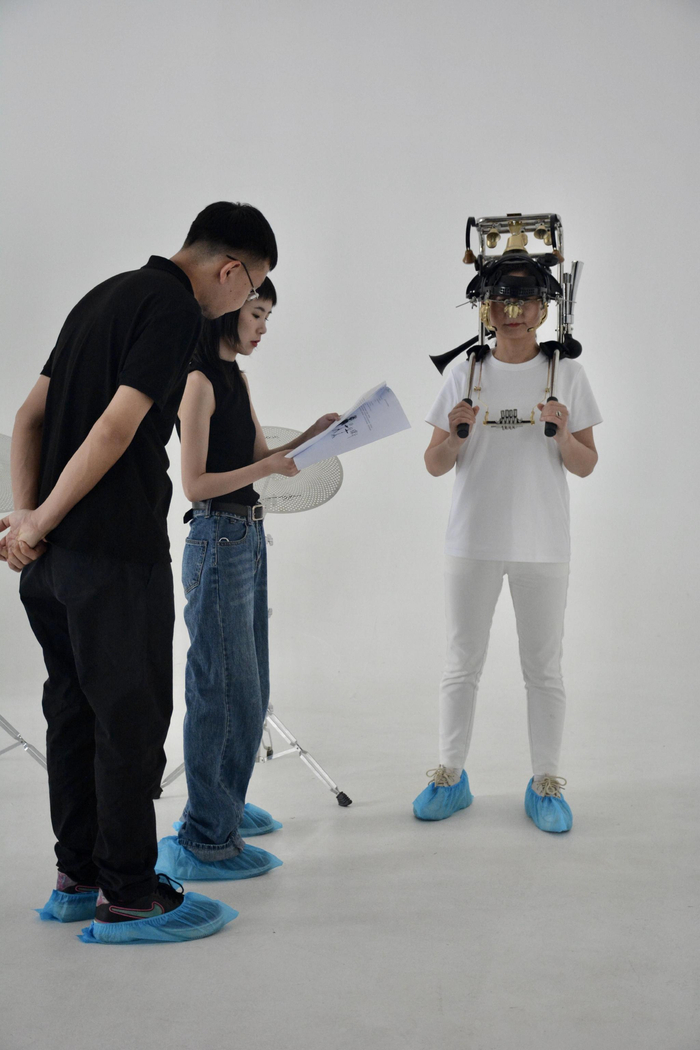 2021年5月，孙雪怡（中）和两位演员正在排演。受访者供图