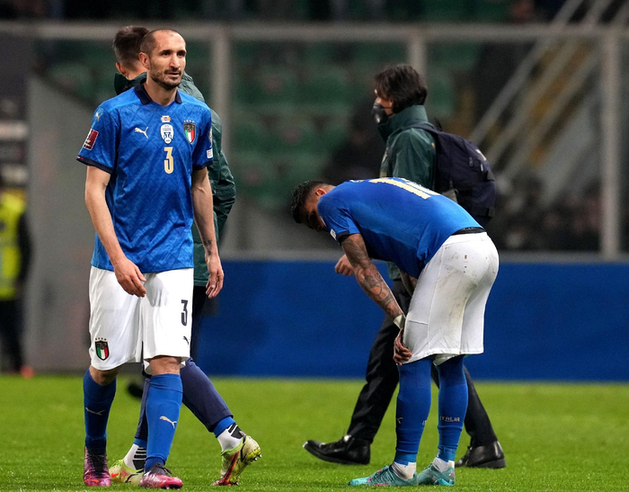 2022年3月，卡塔尔世界杯欧洲区预选赛附加赛，意大利0-1不敌北马其顿。（图片来源：东方IC）