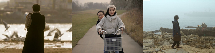 袁可如，《永恒与片刻》录像静帧，2021年。三频影像装置，22’37”。图片由艺术家提供。3