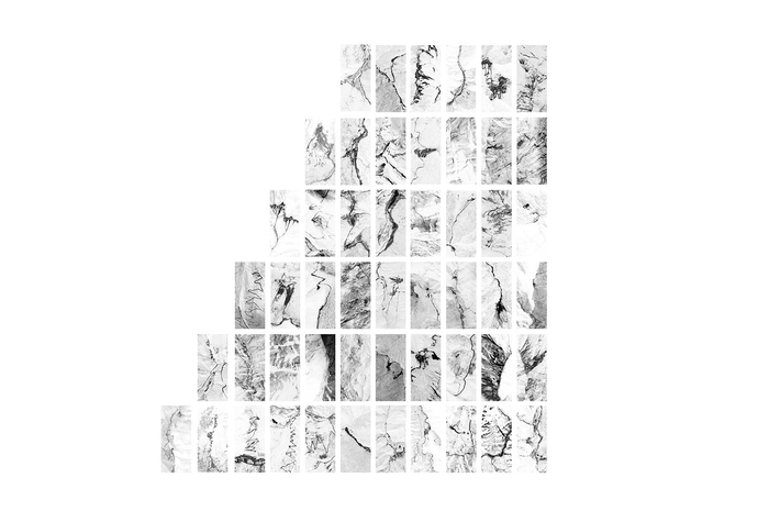 陈萧伊，《山的手相》，2021年。UV印刷铝板，50 X 22cm。图片由艺术家和千高原艺术中心提供。