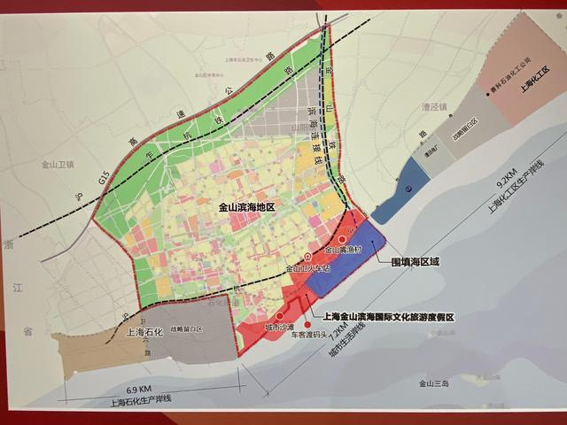 金山滨海国际文化旅游度假区区位图。澎湃新闻记者 俞凯 图