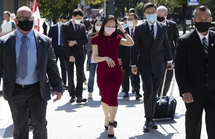 　2021年8月10日，加拿大温哥华，孟晚舟参加引渡听证会 图源：视觉中国