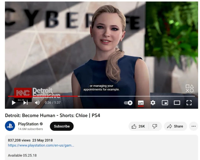 由PlayStation发布的游戏宣传视频截图