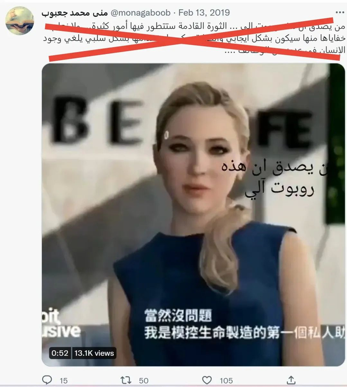 阿拉伯用户2019年2月发布的推特截图